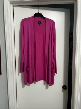 Women's Open-Front Fuchsia Cardigan with Pockets Brand New